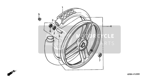 Honda PK50S 1995 Front Wheel for a 1995 Honda PK50S